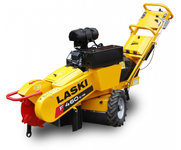 Handy stump cutter with electric travel gear and with air filter for heavy duty operation F 460 EI HD