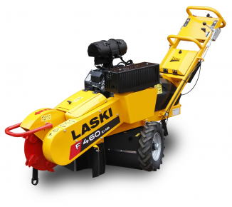 Handy stump cutter with electric travel gear and with air filter for heavy duty operation F 460 EI HD