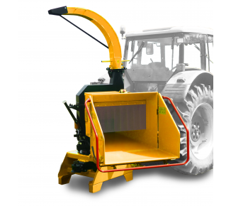 Tractor-mounted chipper with swivel base and hitch for 8t trailers LS 200 T (750 ÷ 1000 rpm)