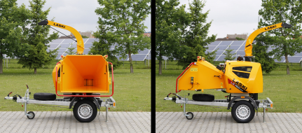 Powerful chipper with diesel engine on braked chassis (25 HP) LS 160 DWB 